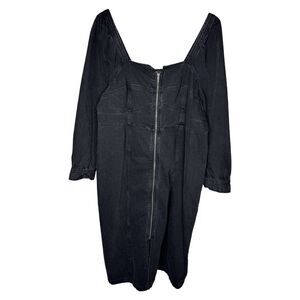 Future Collective Dress Women 24W/26W Black Denim Kahlana Barfield Brown‎ Casual